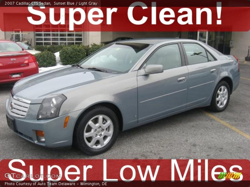 Sunset Blue / Light Gray 2007 Cadillac CTS Sedan