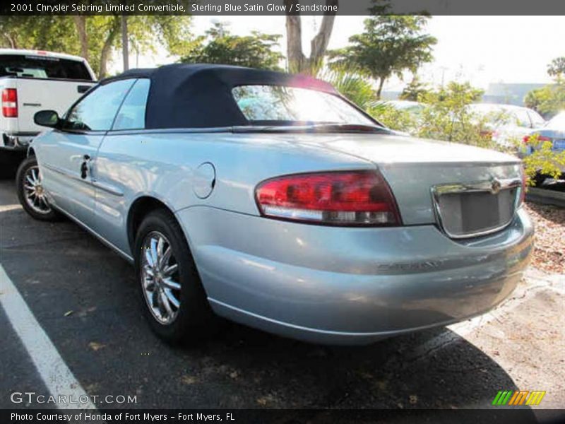 Sterling Blue Satin Glow / Sandstone 2001 Chrysler Sebring Limited Convertible