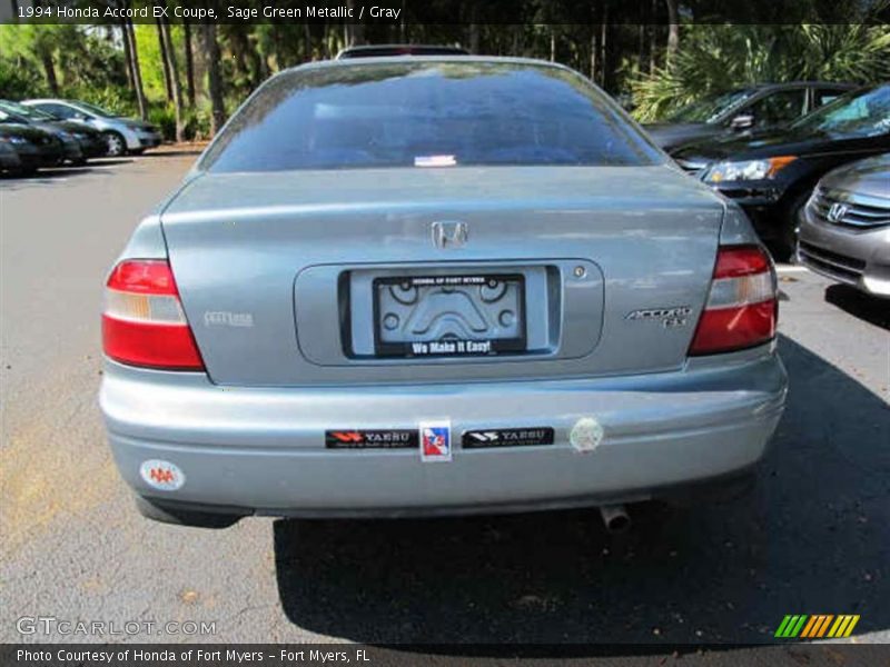 Sage Green Metallic / Gray 1994 Honda Accord EX Coupe