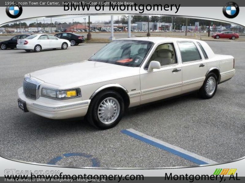 Ivory Pearl Tri-Coat / Light Pebble Beige 1996 Lincoln Town Car Cartier
