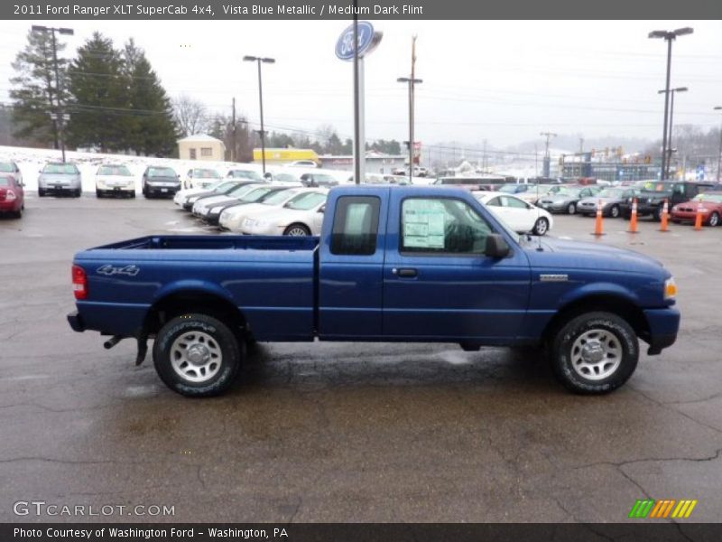 Vista Blue Metallic / Medium Dark Flint 2011 Ford Ranger XLT SuperCab 4x4