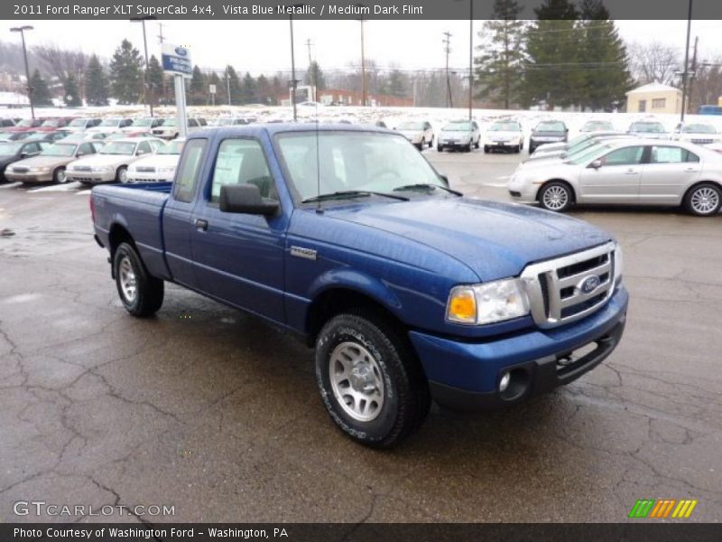 Vista Blue Metallic / Medium Dark Flint 2011 Ford Ranger XLT SuperCab 4x4