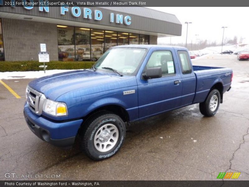 Vista Blue Metallic / Medium Dark Flint 2011 Ford Ranger XLT SuperCab 4x4