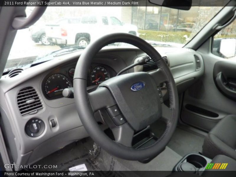 Vista Blue Metallic / Medium Dark Flint 2011 Ford Ranger XLT SuperCab 4x4