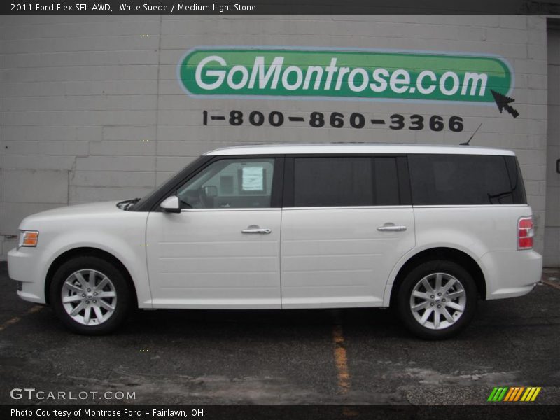 White Suede / Medium Light Stone 2011 Ford Flex SEL AWD