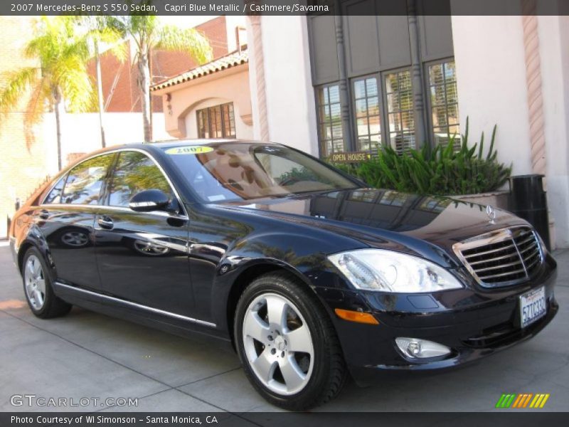 Capri Blue Metallic / Cashmere/Savanna 2007 Mercedes-Benz S 550 Sedan