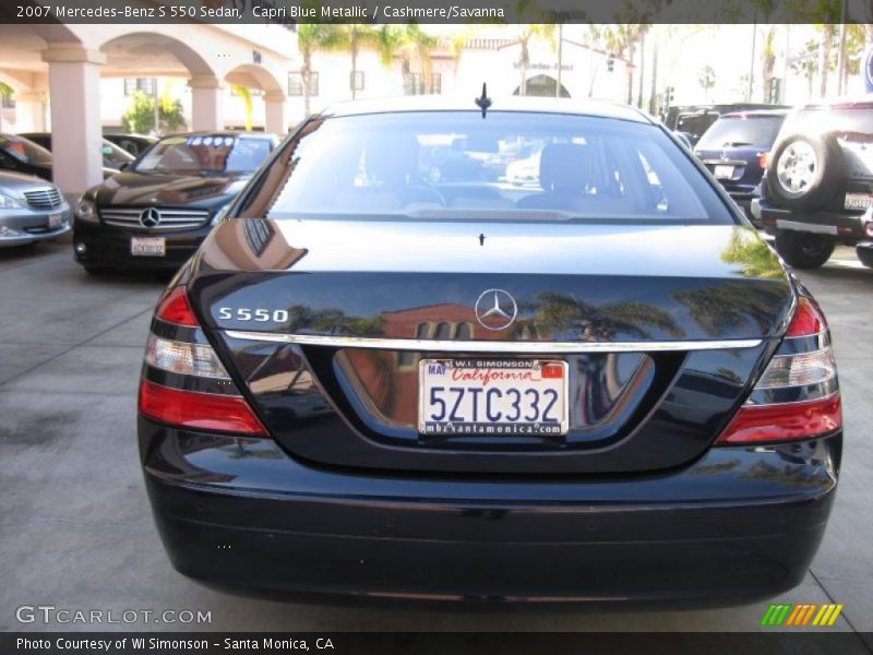 Capri Blue Metallic / Cashmere/Savanna 2007 Mercedes-Benz S 550 Sedan