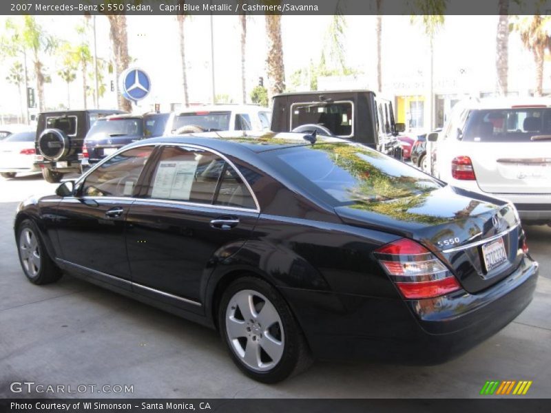 Capri Blue Metallic / Cashmere/Savanna 2007 Mercedes-Benz S 550 Sedan