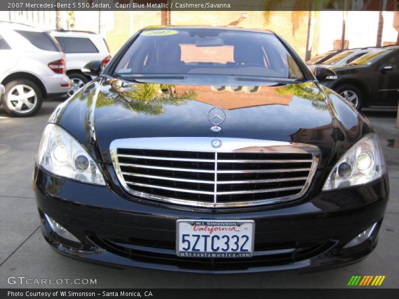 Capri Blue Metallic / Cashmere/Savanna 2007 Mercedes-Benz S 550 Sedan