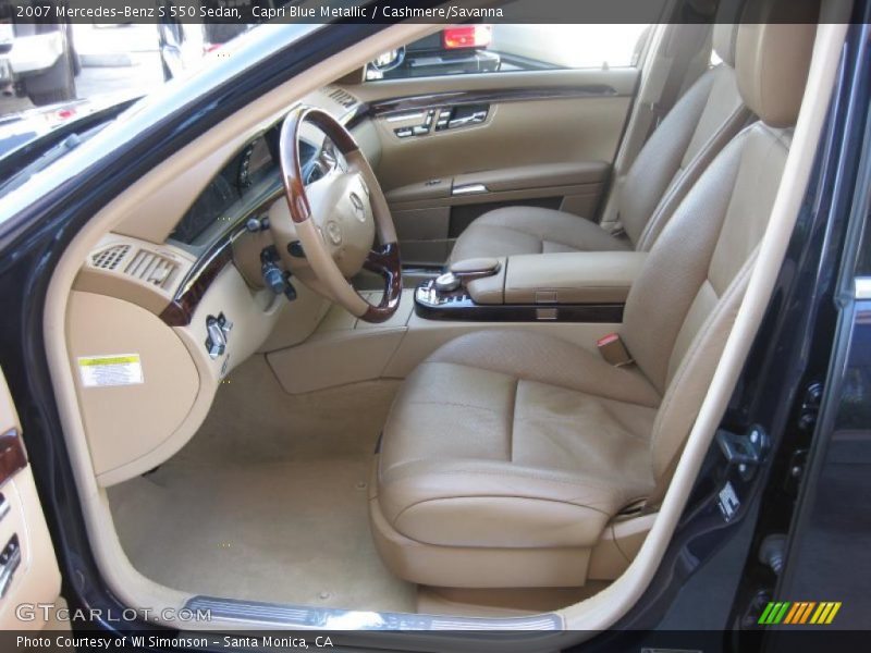 Capri Blue Metallic / Cashmere/Savanna 2007 Mercedes-Benz S 550 Sedan