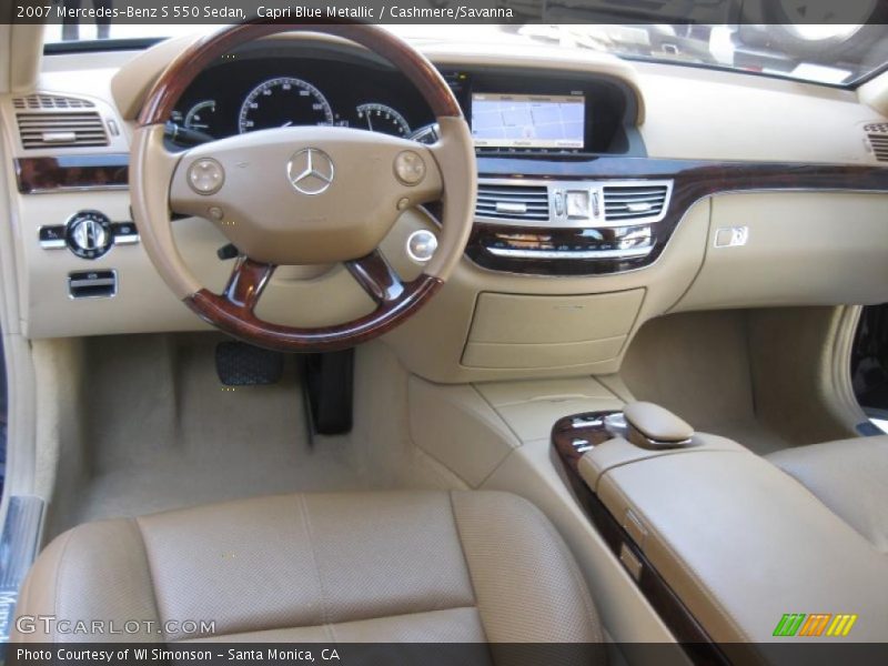Capri Blue Metallic / Cashmere/Savanna 2007 Mercedes-Benz S 550 Sedan
