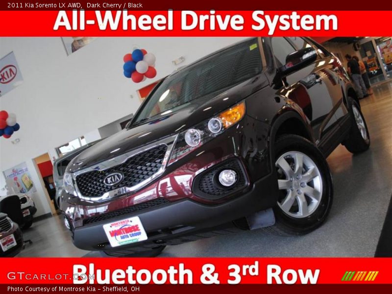 Dark Cherry / Black 2011 Kia Sorento LX AWD