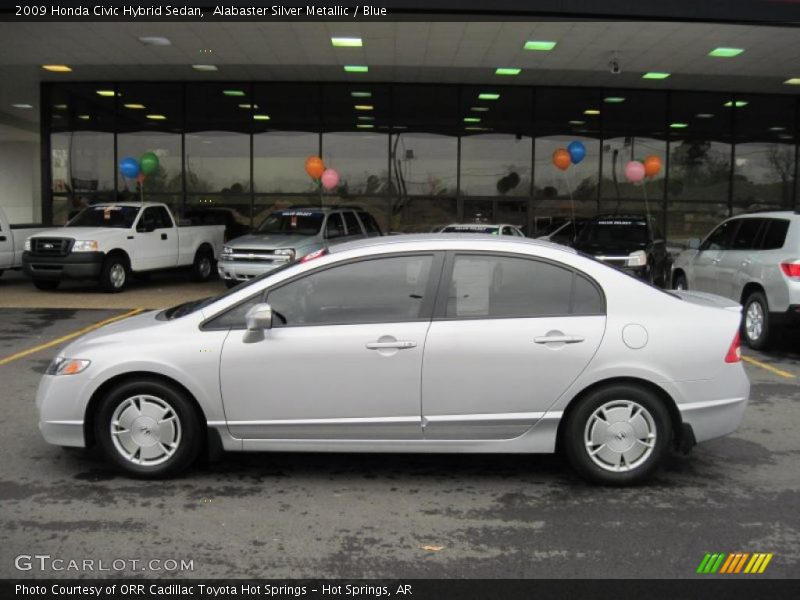 Alabaster Silver Metallic / Blue 2009 Honda Civic Hybrid Sedan