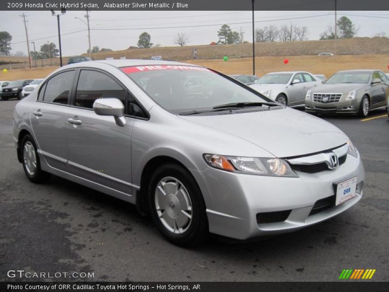 Alabaster Silver Metallic / Blue 2009 Honda Civic Hybrid Sedan