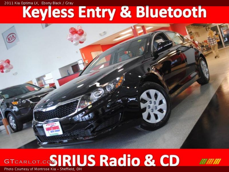 Ebony Black / Gray 2011 Kia Optima LX
