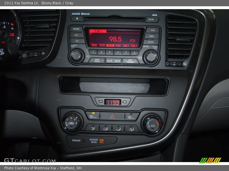 Ebony Black / Gray 2011 Kia Optima LX