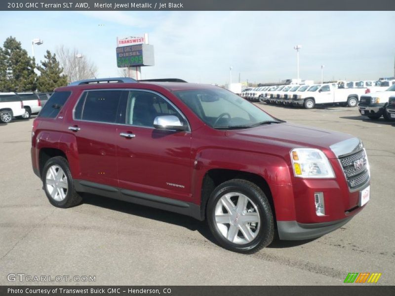 Merlot Jewel Metallic / Jet Black 2010 GMC Terrain SLT AWD