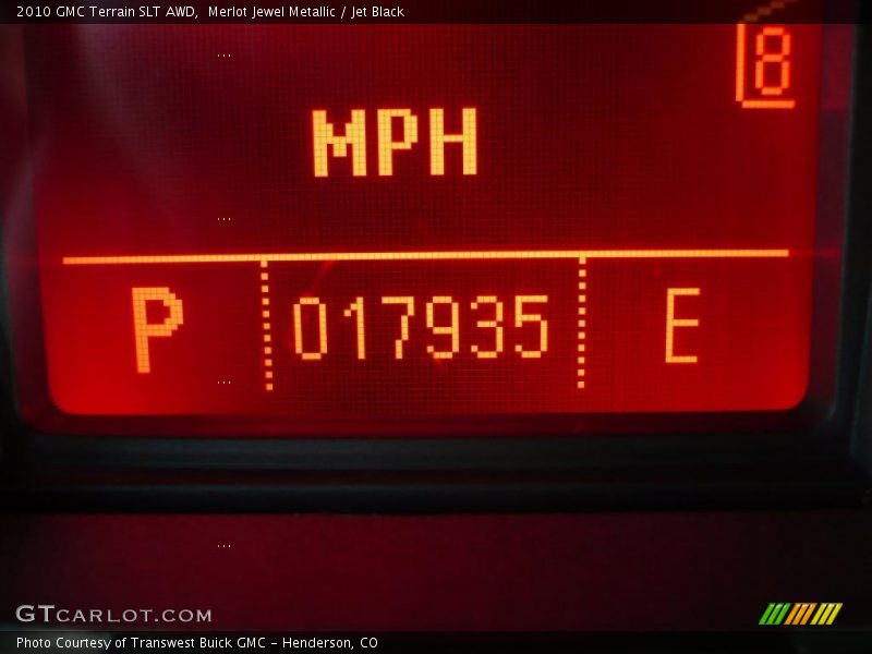 Merlot Jewel Metallic / Jet Black 2010 GMC Terrain SLT AWD