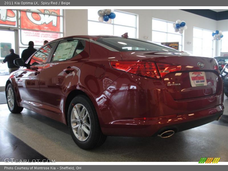 Spicy Red / Beige 2011 Kia Optima LX