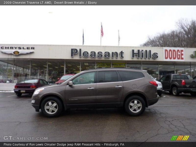Desert Brown Metallic / Ebony 2009 Chevrolet Traverse LT AWD