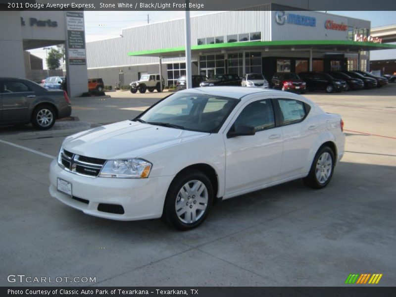 Stone White / Black/Light Frost Beige 2011 Dodge Avenger Express