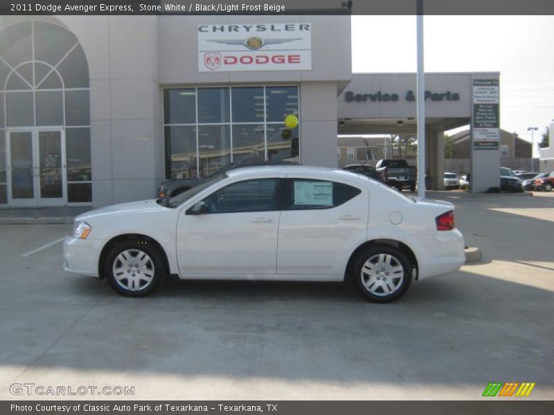 Stone White / Black/Light Frost Beige 2011 Dodge Avenger Express