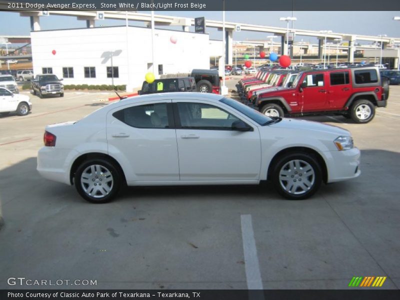 Stone White / Black/Light Frost Beige 2011 Dodge Avenger Express