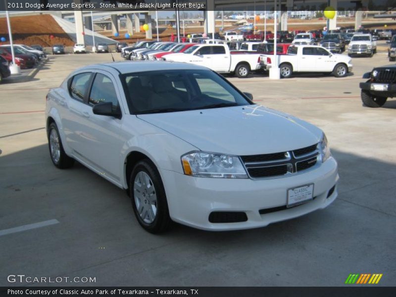 Stone White / Black/Light Frost Beige 2011 Dodge Avenger Express