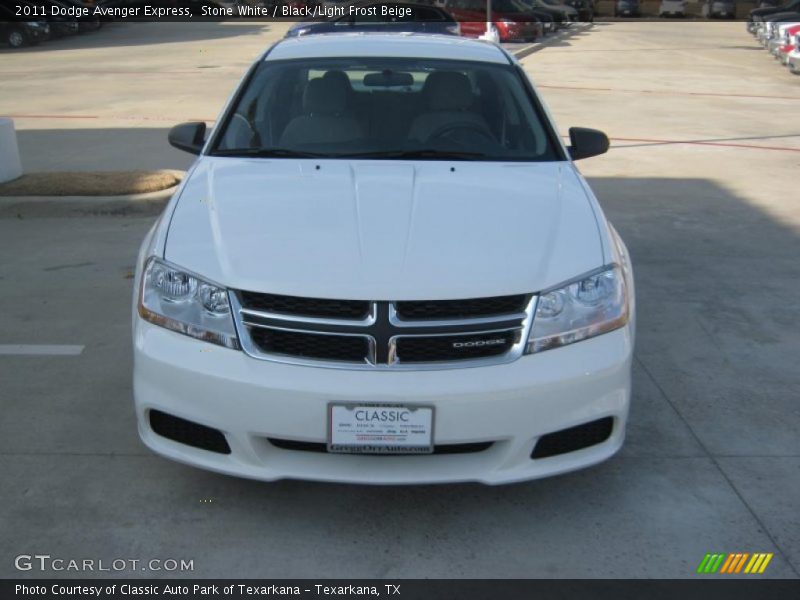 Stone White / Black/Light Frost Beige 2011 Dodge Avenger Express