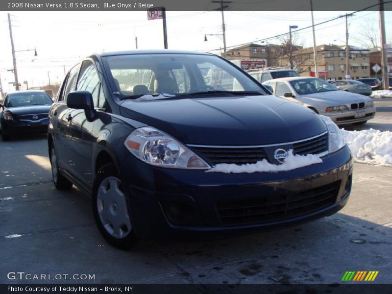 Blue Onyx / Beige 2008 Nissan Versa 1.8 S Sedan