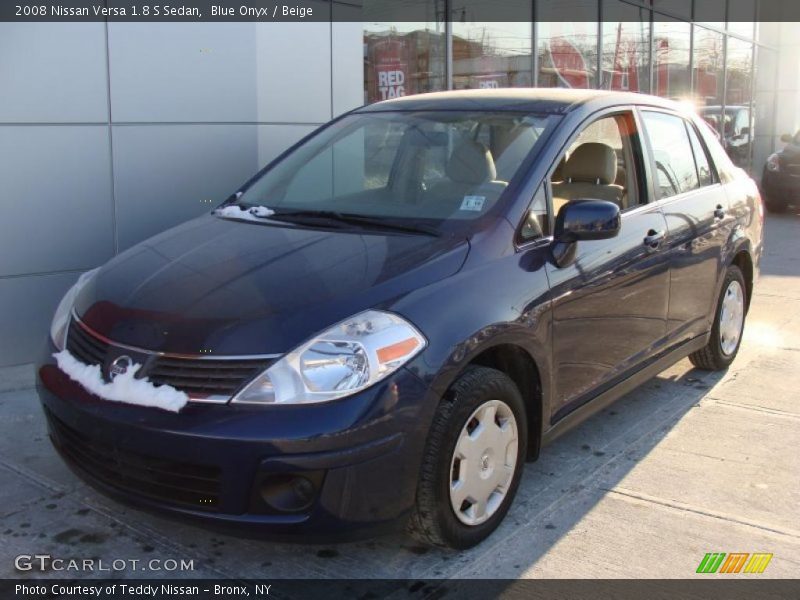 Blue Onyx / Beige 2008 Nissan Versa 1.8 S Sedan