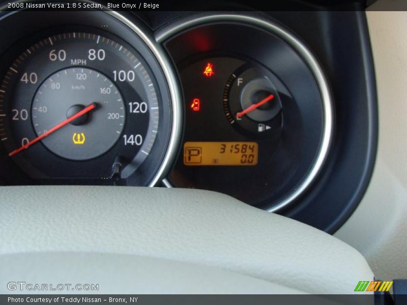 Blue Onyx / Beige 2008 Nissan Versa 1.8 S Sedan