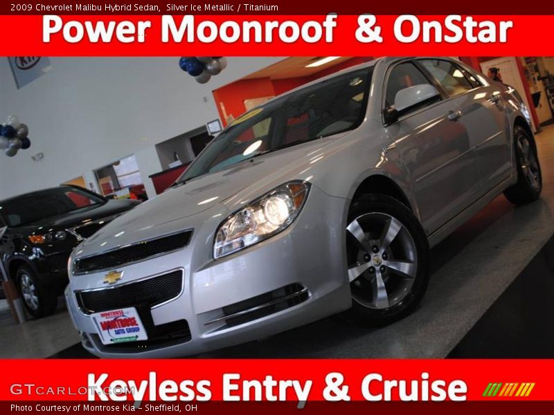 Silver Ice Metallic / Titanium 2009 Chevrolet Malibu Hybrid Sedan