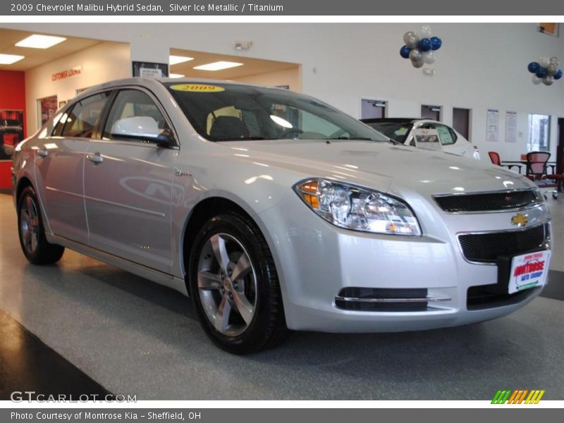Silver Ice Metallic / Titanium 2009 Chevrolet Malibu Hybrid Sedan