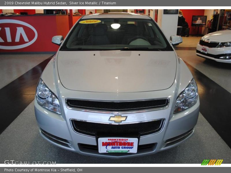 Silver Ice Metallic / Titanium 2009 Chevrolet Malibu Hybrid Sedan