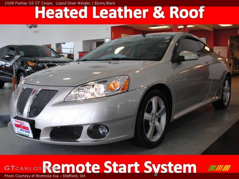 Liquid Silver Metallic / Ebony Black 2008 Pontiac G6 GT Coupe