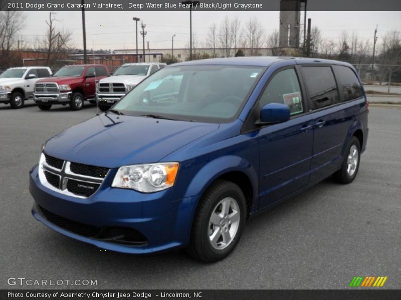 Deep Water Blue Pearl / Black/Light Graystone 2011 Dodge Grand Caravan Mainstreet