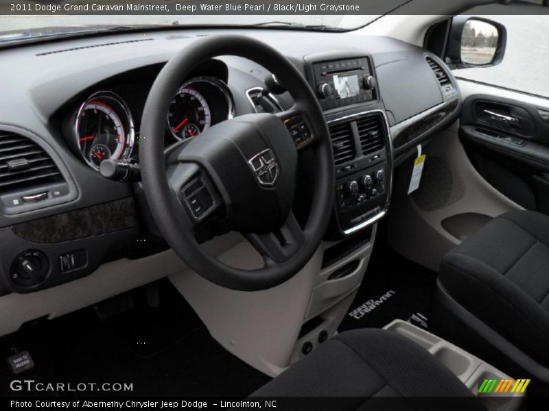 Deep Water Blue Pearl / Black/Light Graystone 2011 Dodge Grand Caravan Mainstreet