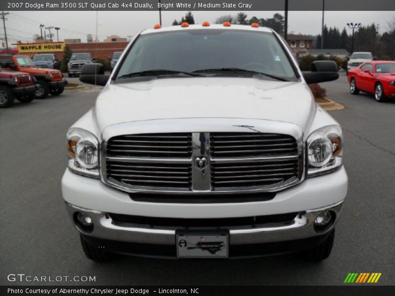 Bright White / Medium Slate Gray 2007 Dodge Ram 3500 SLT Quad Cab 4x4 Dually