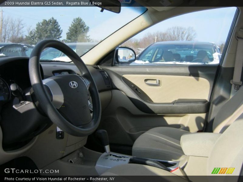 Regatta Blue / Beige 2009 Hyundai Elantra GLS Sedan