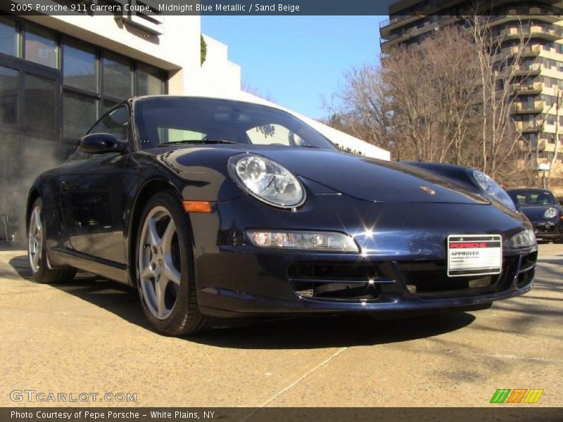 Midnight Blue Metallic / Sand Beige 2005 Porsche 911 Carrera Coupe