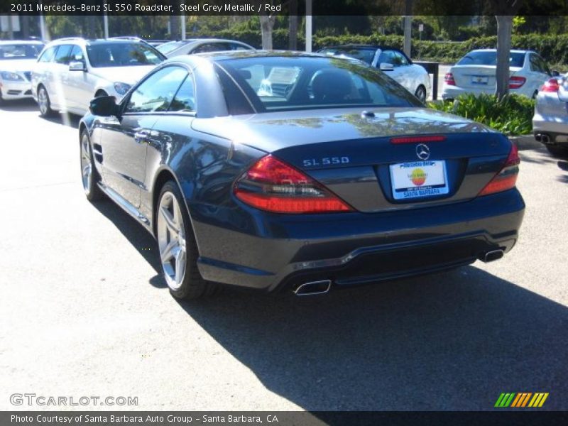 Steel Grey Metallic / Red 2011 Mercedes-Benz SL 550 Roadster
