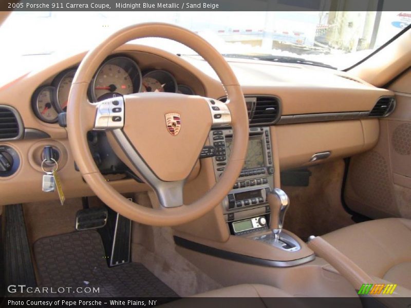 Midnight Blue Metallic / Sand Beige 2005 Porsche 911 Carrera Coupe