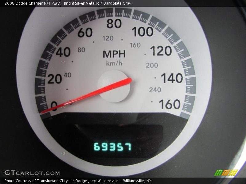 Bright Silver Metallic / Dark Slate Gray 2008 Dodge Charger R/T AWD