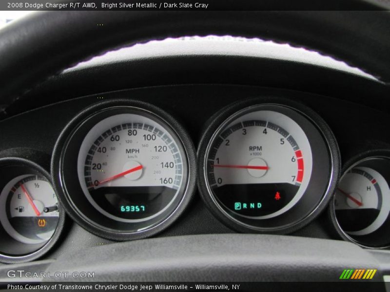 Bright Silver Metallic / Dark Slate Gray 2008 Dodge Charger R/T AWD