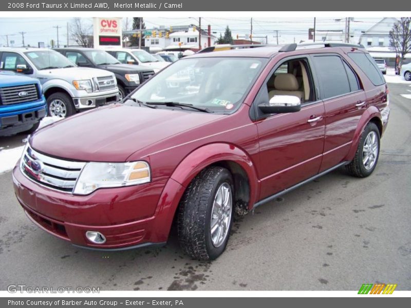 Merlot Metallic / Camel 2008 Ford Taurus X Limited AWD