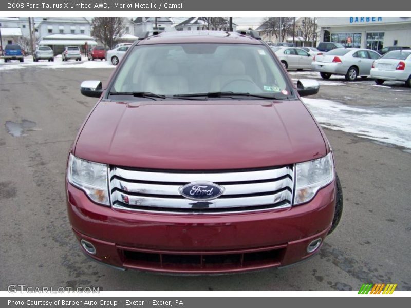 Merlot Metallic / Camel 2008 Ford Taurus X Limited AWD