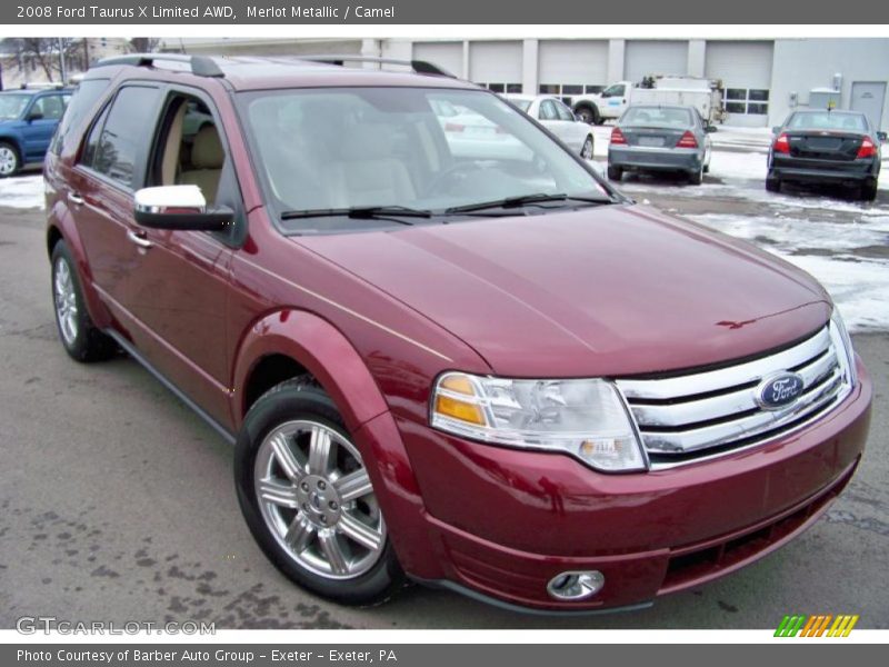 Merlot Metallic / Camel 2008 Ford Taurus X Limited AWD