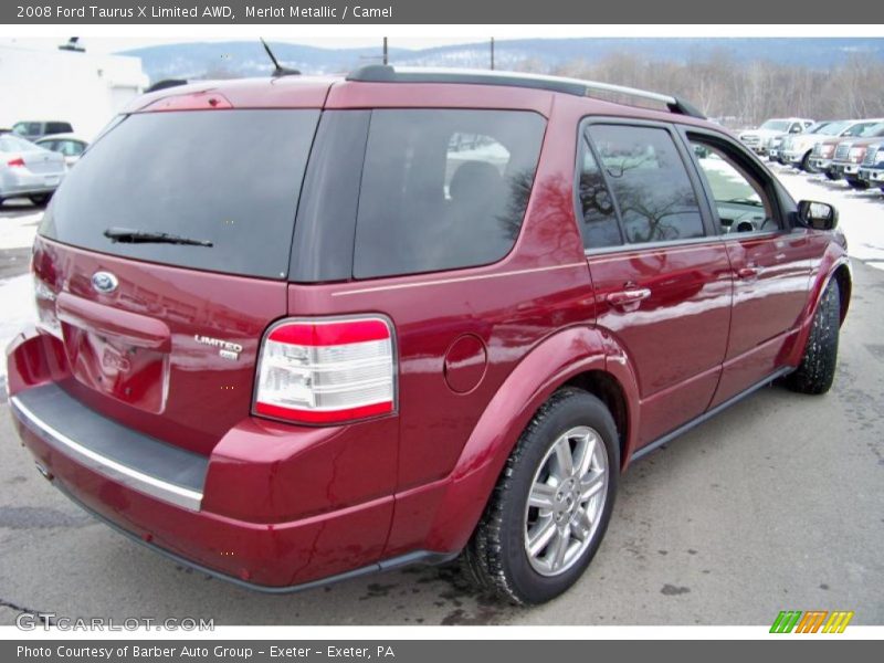 Merlot Metallic / Camel 2008 Ford Taurus X Limited AWD