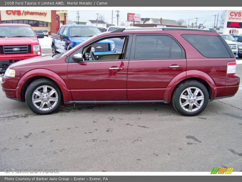 Merlot Metallic / Camel 2008 Ford Taurus X Limited AWD